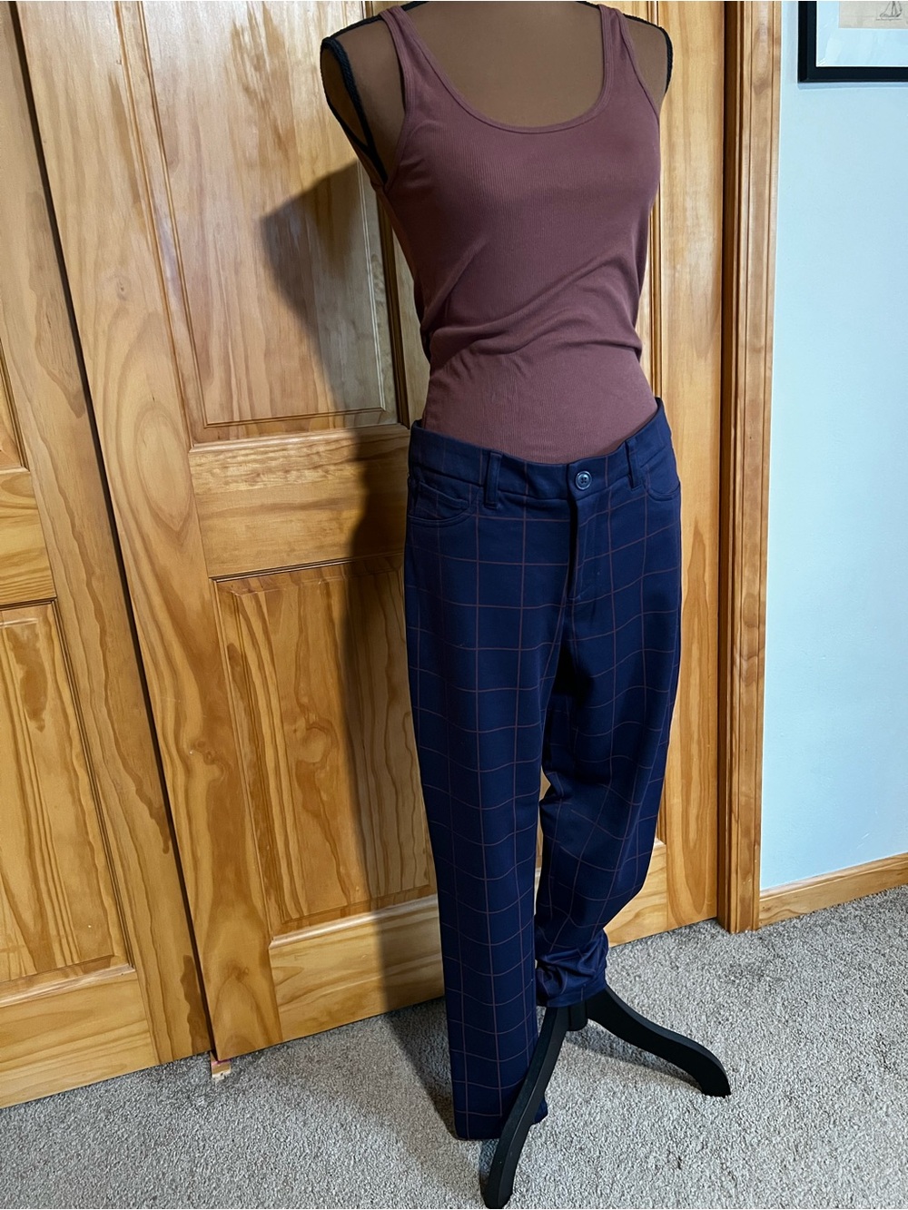 41 Hawthorn Navy Dress Pants with Red Windowpane